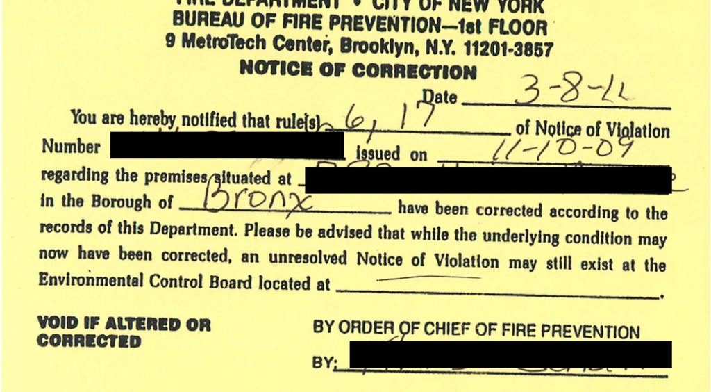 Master Fire Systems FDNY Violations Removed NYC