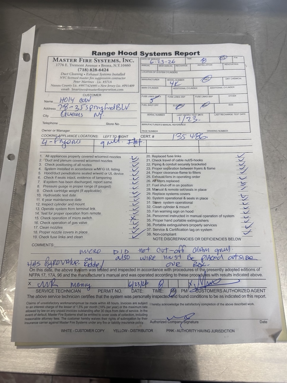 Fire Suppression Systems Bayside Queens Restaurant Permits Plans 4